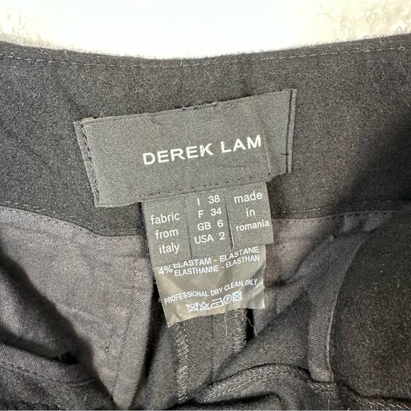 Derek Lam Women’s Solid Black Wool Flare Leg Trouser Pant Size 2 - Picture 3 of 10